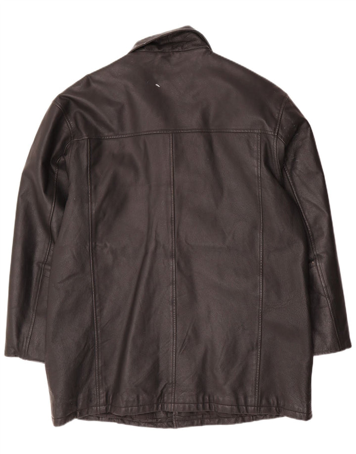 Jaqueta de couro masculina Angelo Litrico UK 42 XL couro preto