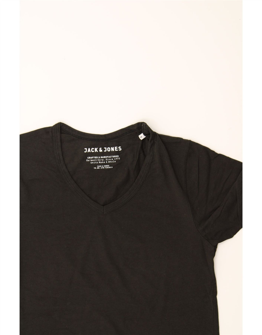JACK & JONES Mens T-Shirt Top Small Black Cotton Vintage Jack & Jones and Second-Hand Jack & Jones from Messina Hembry 