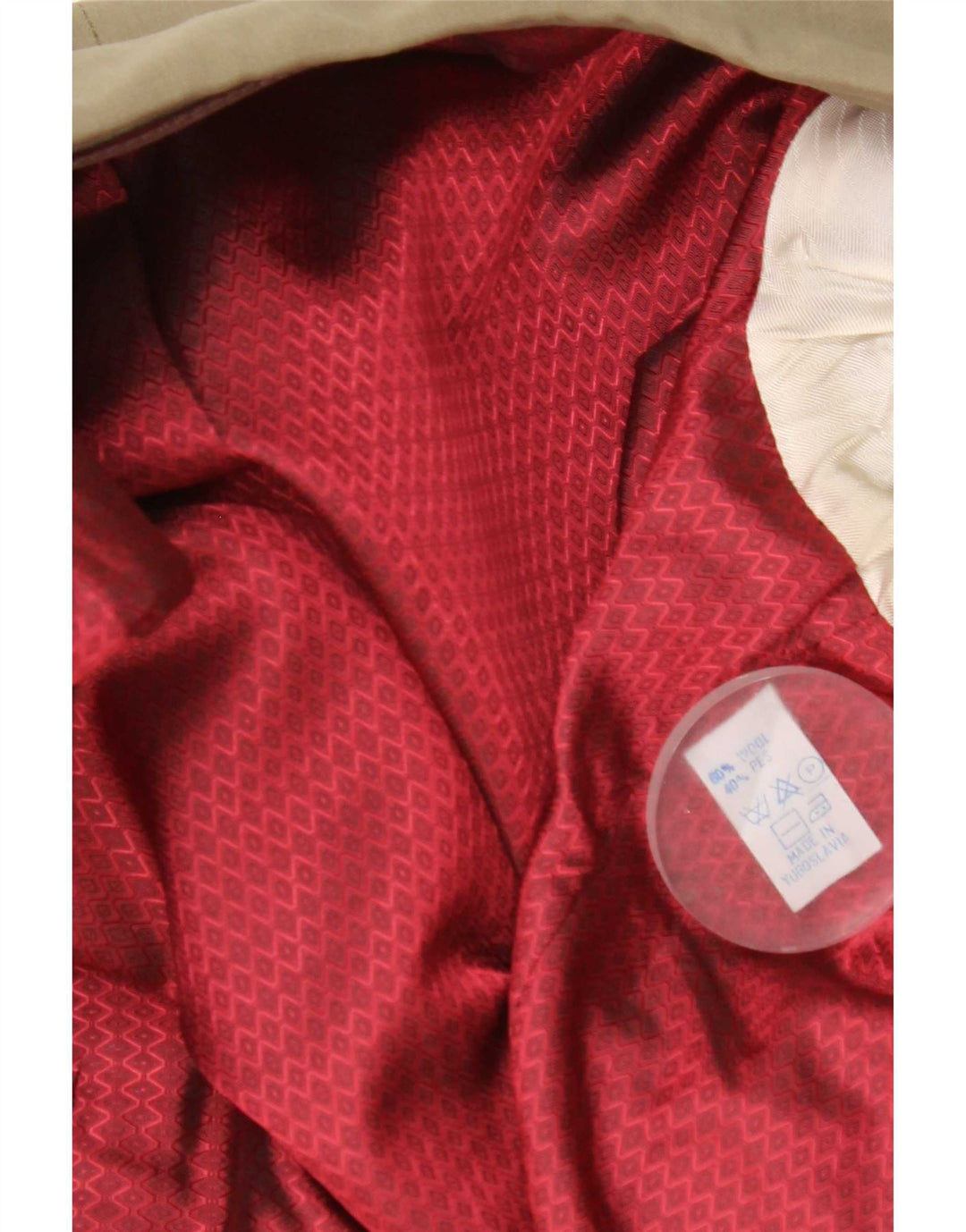 Jaqueta blazer feminina vintage com peito duplo Reino Unido 40 lã cáqui grande