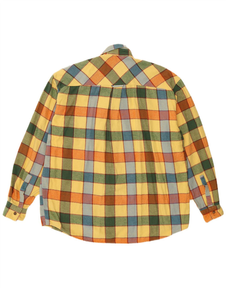 Camisa masculina de flanela Marlboro Classics grande xadrez amarelo