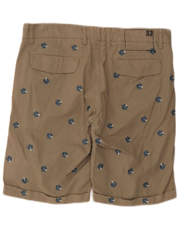 Sun68 Shorts Chino Masculino Regular W33 Algodão Floral Bege Médio