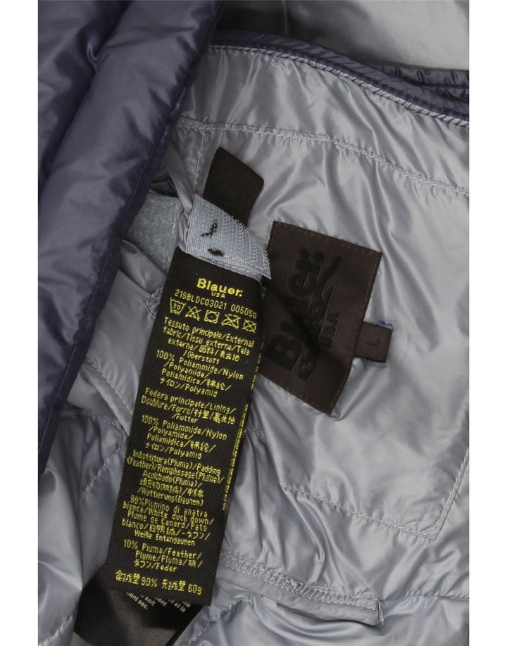 Jaqueta feminina acolchoada com capuz Blauer UK 16 grande azul marinho poliamida