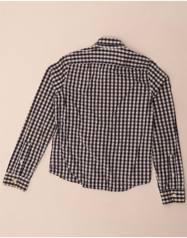 Camisa masculina ABERCROMBIE & FITCH 12-13 anos XL azul algodão guingão