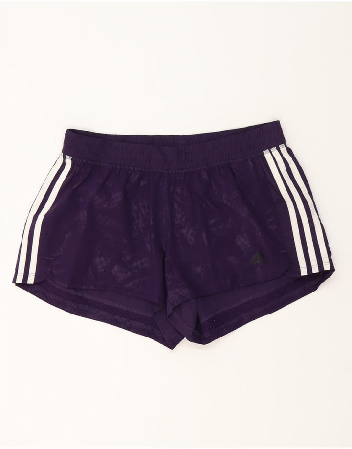 ADIDAS Womens Climalite Sport Shorts UK 12/14 Médio Roxo Poliéster