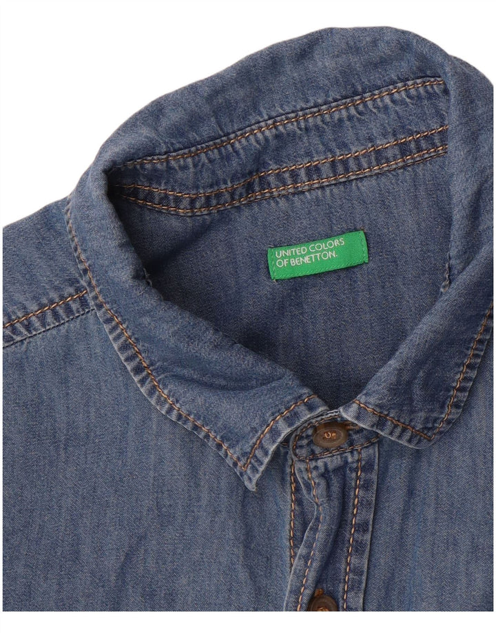 Camisa jeans BENETTON meninos 14-15 anos azul