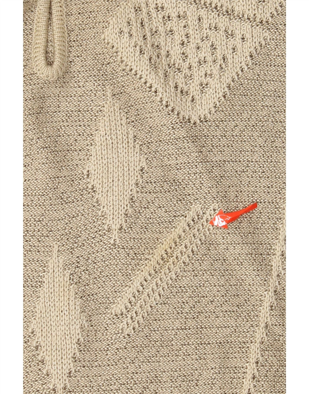 Suéter feminino vintage com gola redonda e botão UK 14 grande cinza geométrico