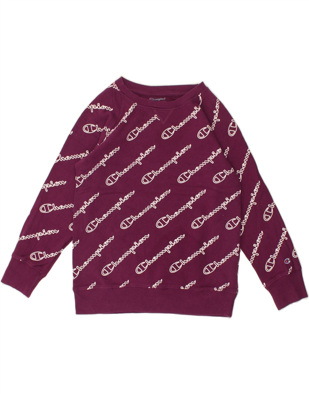 CHAMPION Girls Sweatshirt Jumper 13-14 Years XL Purple Cotton | Vintage Champion | Thrift | Second-Hand Champion | Used Clothing | Messina Hembry 