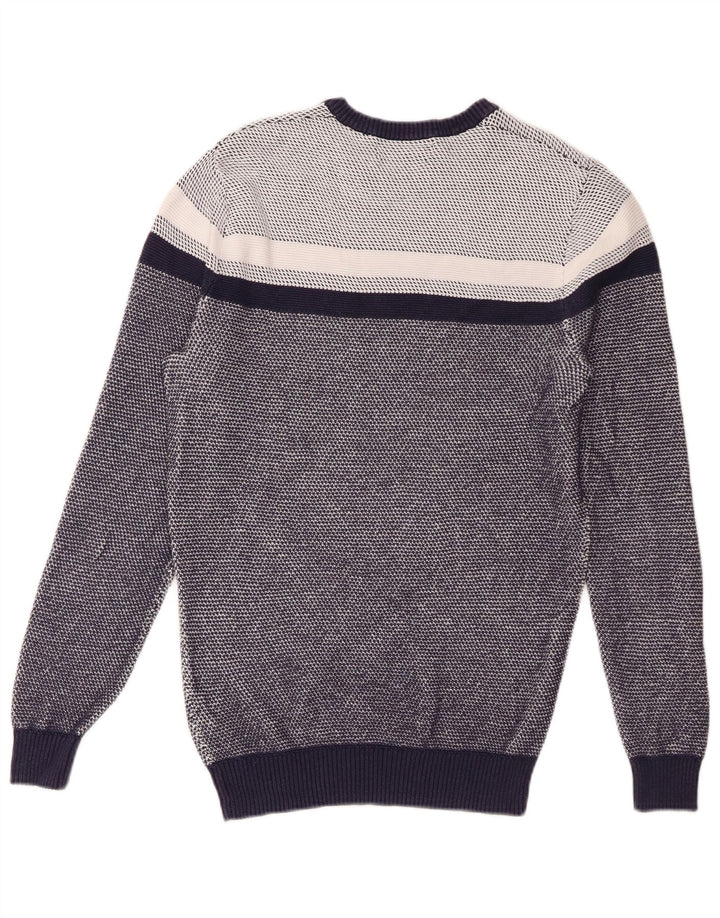 Suéter masculino Marks & Spencer Blue Harbor com gola redonda pequeno azul marinho