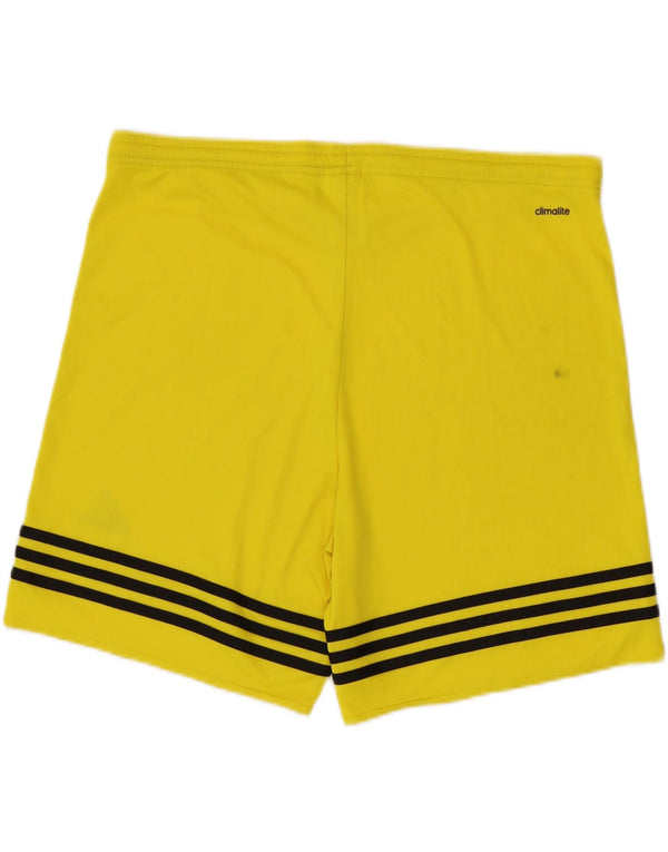 Adidas Mens Sport Shorts Large Yellow Striped Polyester