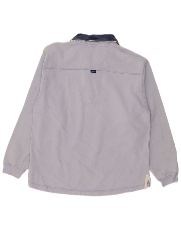 Crew Clothing Mens Zip Neck Moletom Jumper Pequeno Algodão Azul