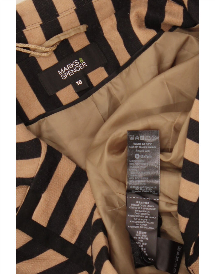 Jaqueta blazer feminina Marks & Spencer UK 10 pequena listrada bege