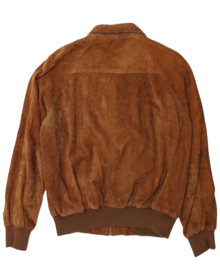 Jaqueta bomber masculina vintage de camurça IT 50 grande marrom