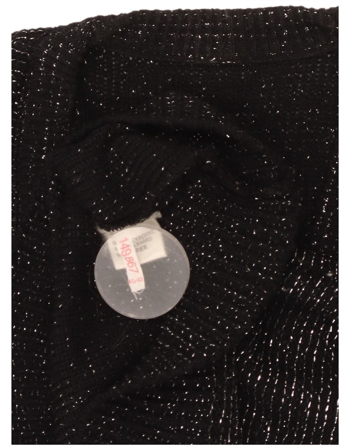 Regata feminina VINTAGE EU 40/42 médio preto manchado acrílico