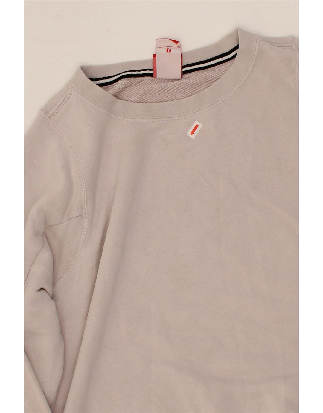 NIKE Womens Oversized Crop Graphic Sweatshirt Jumper UK 10 Small White Vintage Nike and Second-Hand Nike from Messina Hembry 