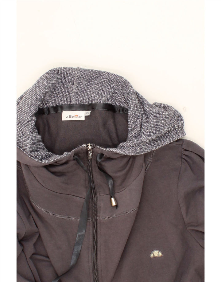 ELLESSE Womens Zip Hoodie Sweater UK 18 XL Grey Cotton Vintage Ellesse and Second-Hand Ellesse from Messina Hembry 
