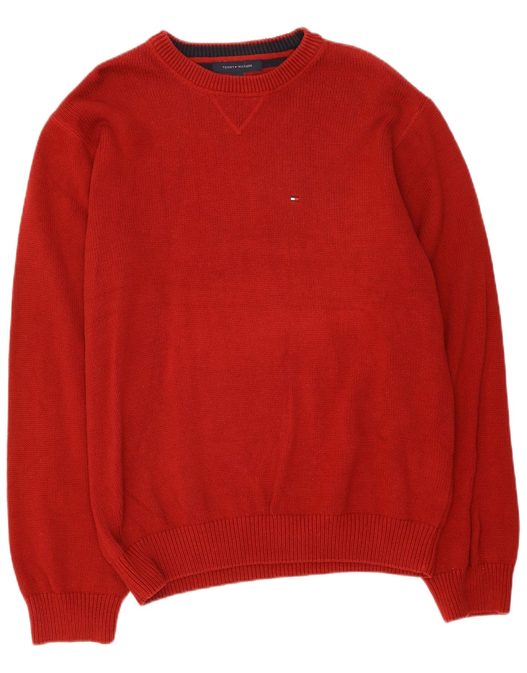 TOMMY HILFIGER Suéter masculino com gola redonda XL algodão vermelho