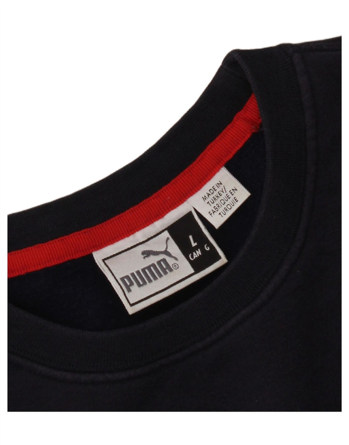 Puma moletom gráfico masculino jumper grande azul marinho