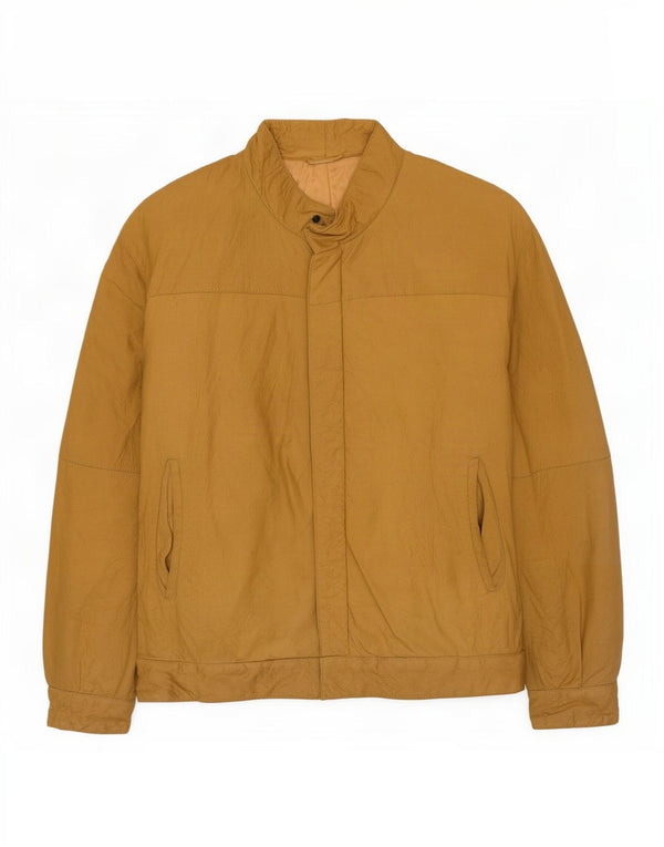 Jaqueta de couro masculina vintage IT 48 médio bege
