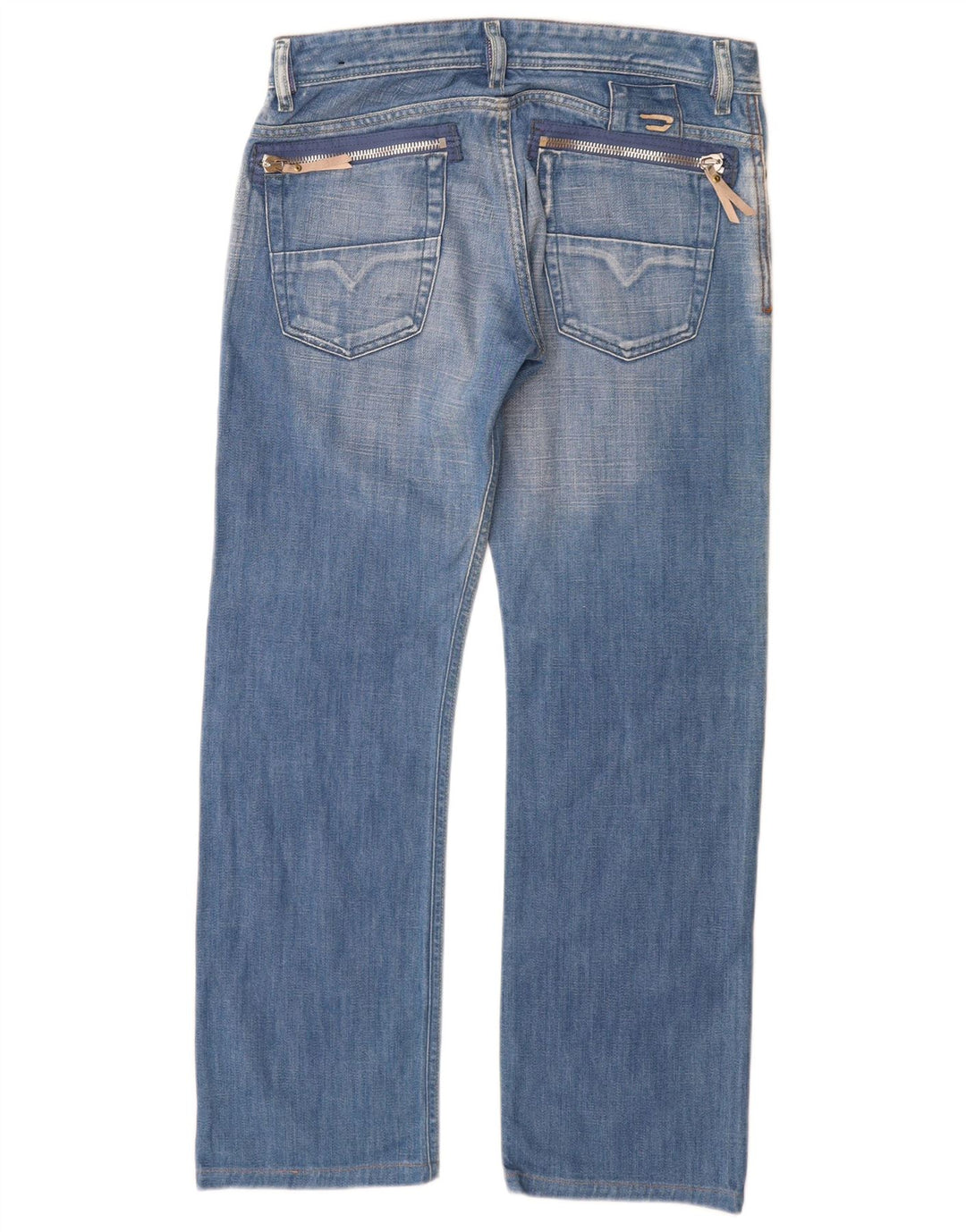 Jeans retos femininos diesel desgastados W30 L29 algodão azul