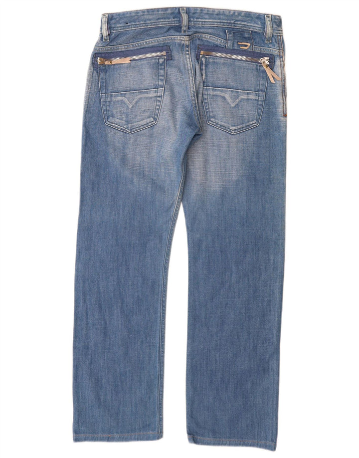 Jeans retos femininos diesel desgastados W30 L29 algodão azul