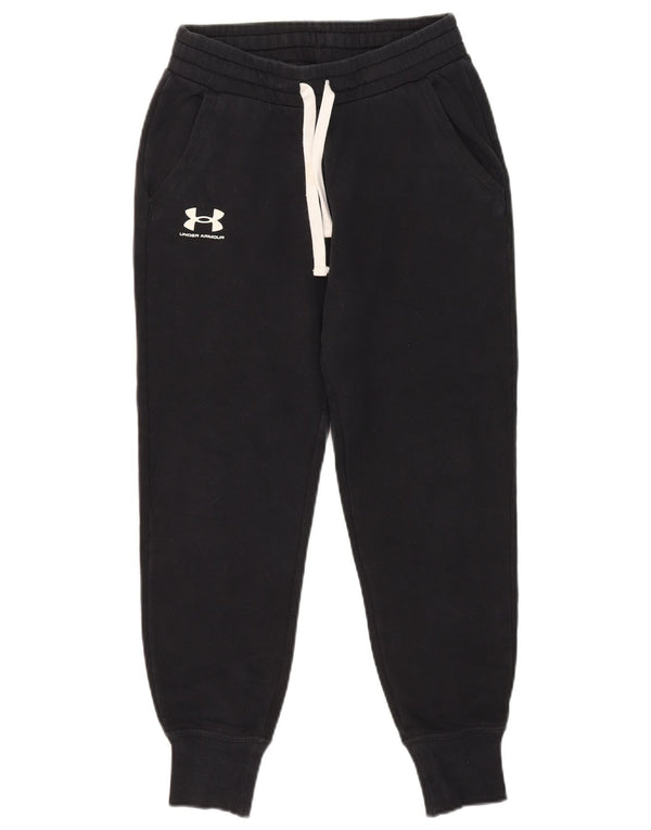 Calça de treino feminina Under Armour Joggers UK 6 XS algodão preto