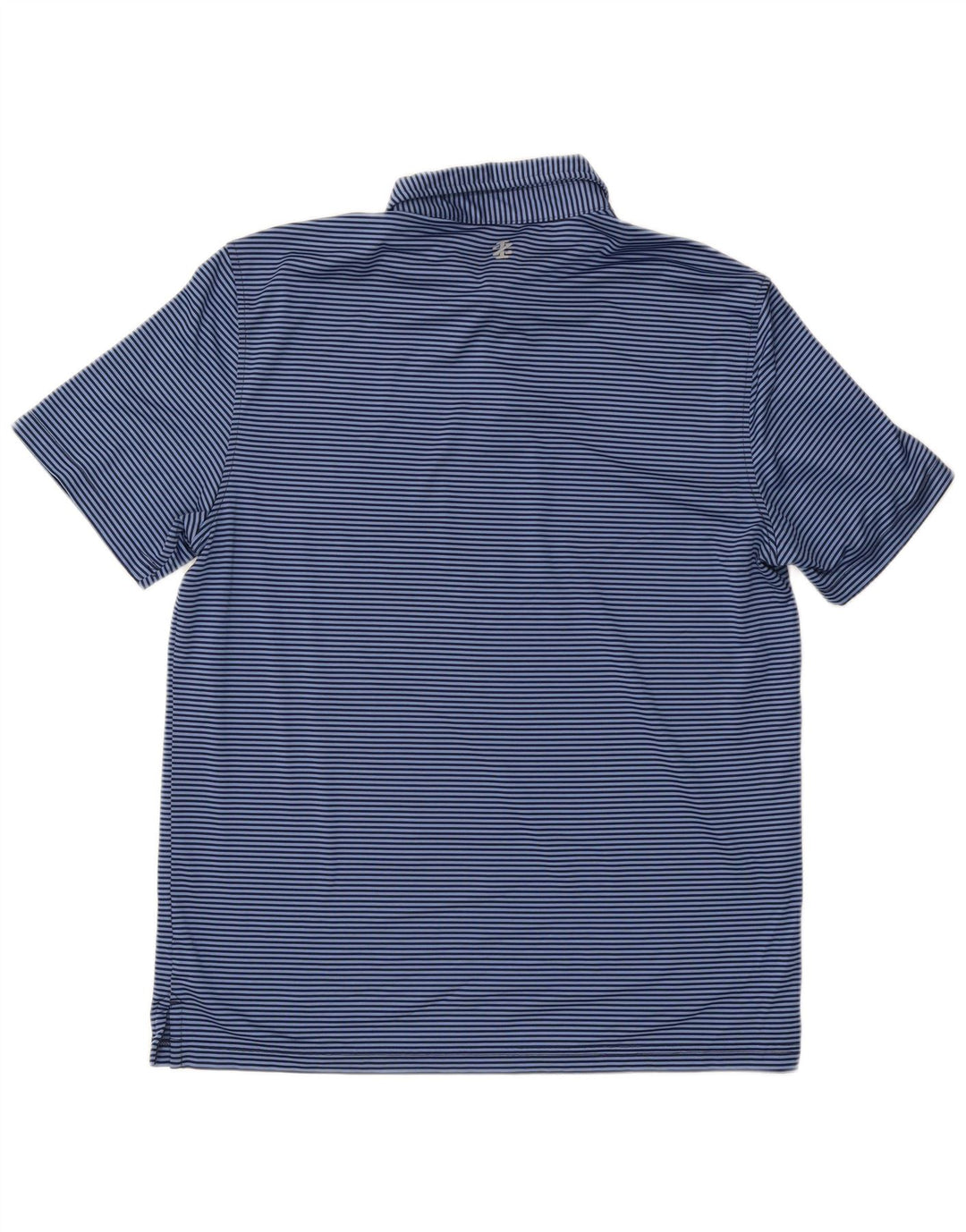 Camisa polo masculina Izod poliéster risca de giz azul médio