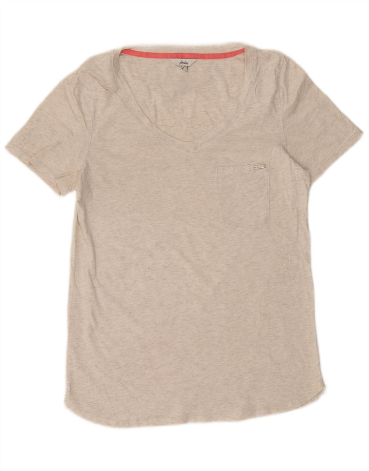 JOULES Camiseta feminina Top UK 12 Médio Off White manchado