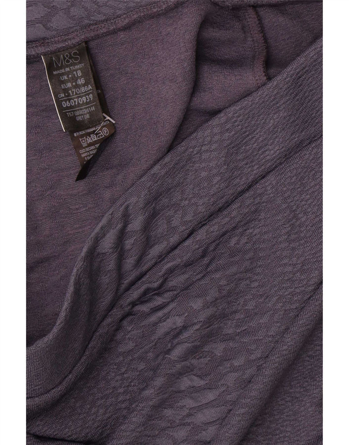 Saia lápis feminina Marks & Spencer Reino Unido 18 XL W36 poliéster cinza
