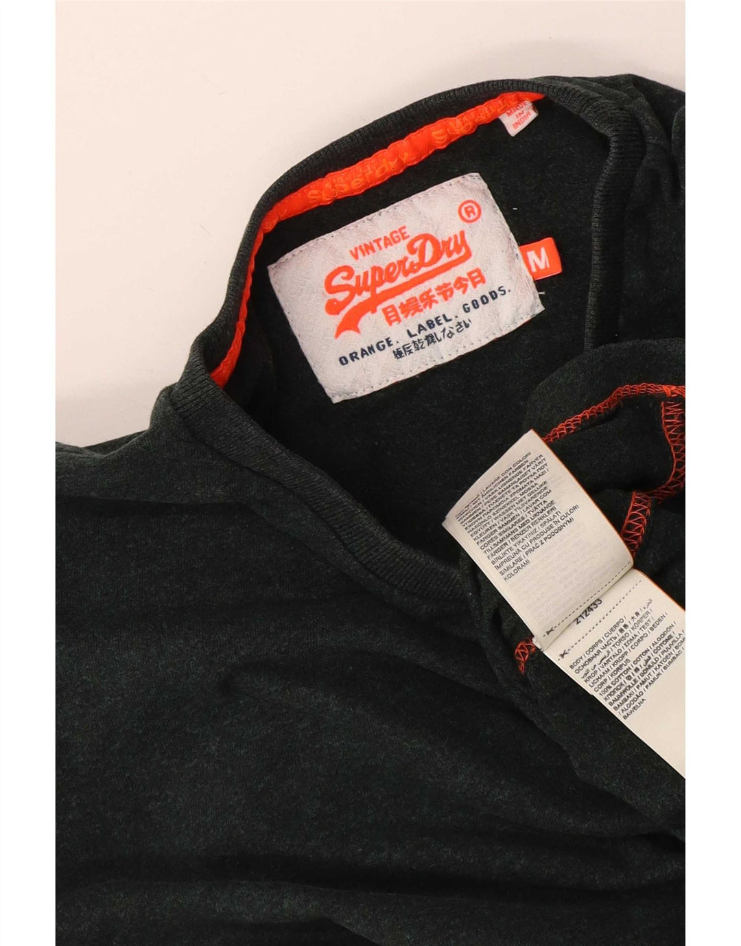 Superdry Mens Top Manga Longa Médio Algodão Verde