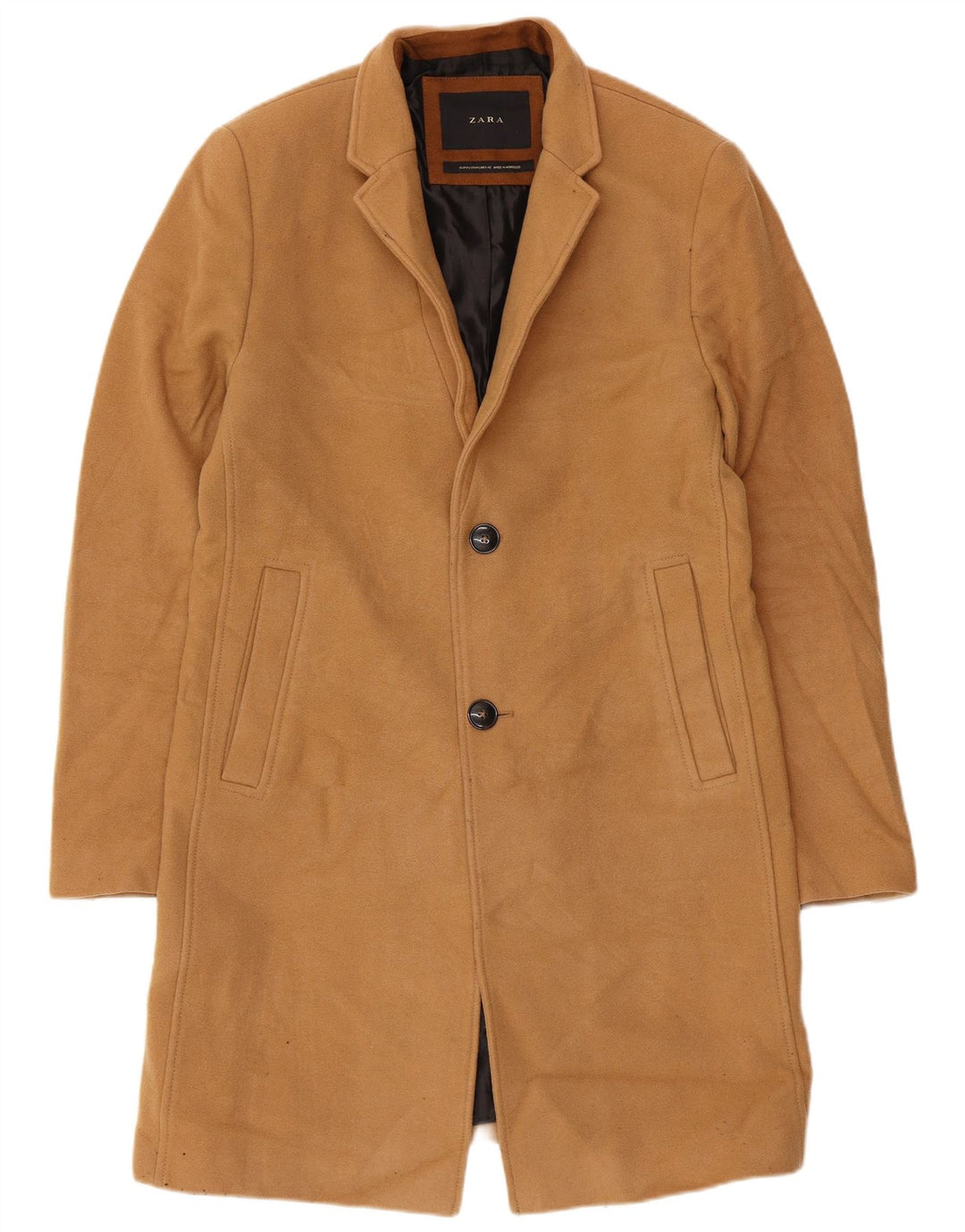 Sobretudo masculino Zara UK 38 lã bege médio