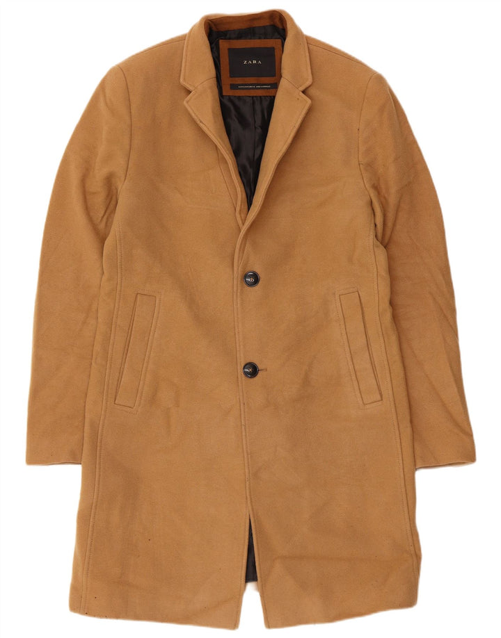 Sobretudo masculino Zara UK 38 lã bege médio