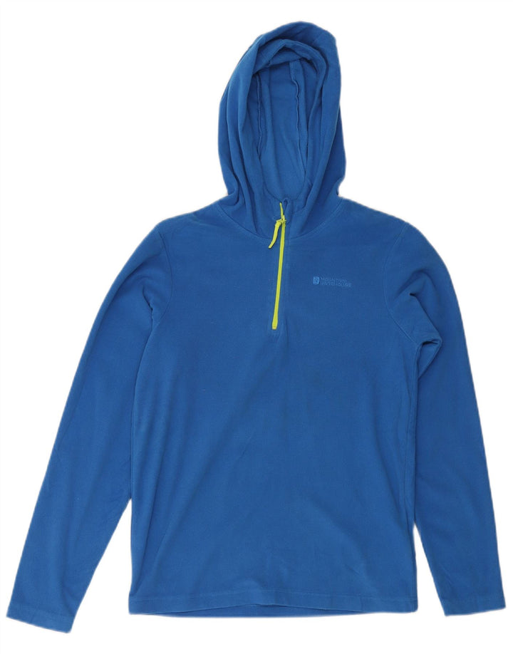 MOUNTAIN WAREHOUSE Suéter de lã masculino com capuz e gola com zíper 11-12 anos azul