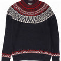 Suéter masculino Gap com gola tartaruga pequeno azul marinho Fair Isle algodão