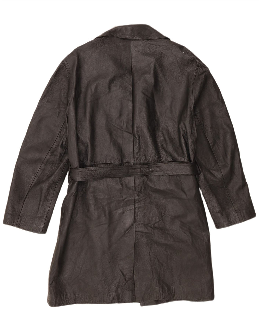 Casaco de couro feminino vintage UK 14 grande preto