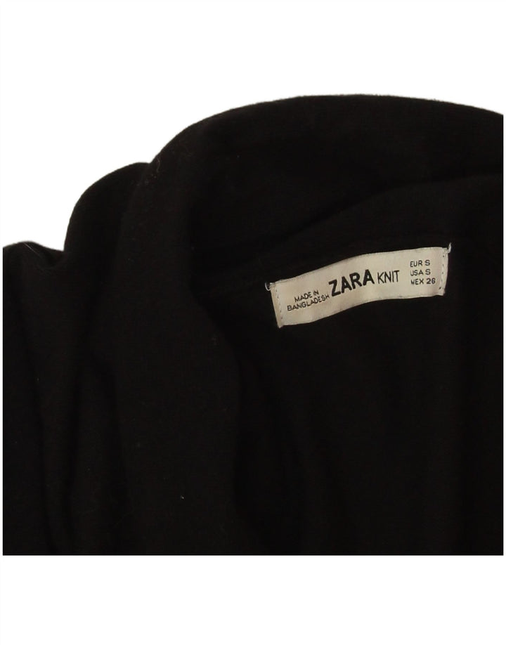 Zara Suéter feminino oversized longline aberto cardigan Reino Unido 10 pequeno preto