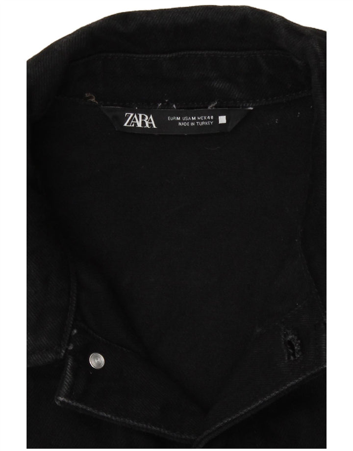 Jaqueta jeans masculina Zara UK 38 algodão preto médio