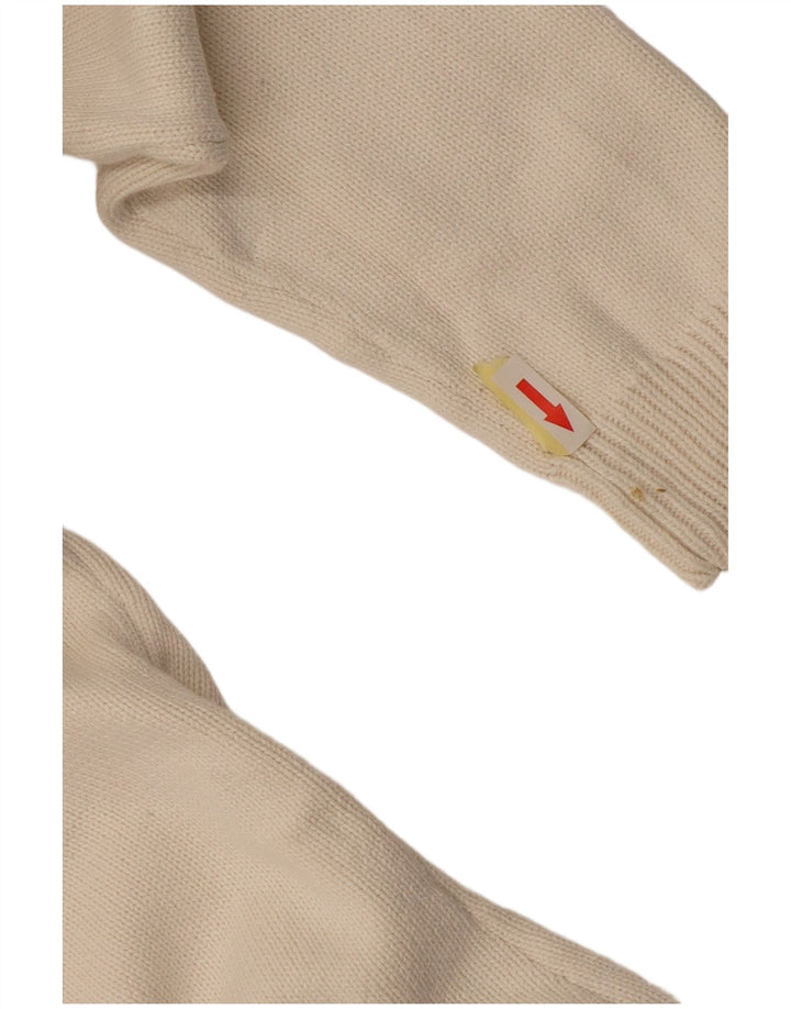 Suéter feminino Ralph Lauren com gola e botão, Reino Unido 14, algodão branco médio