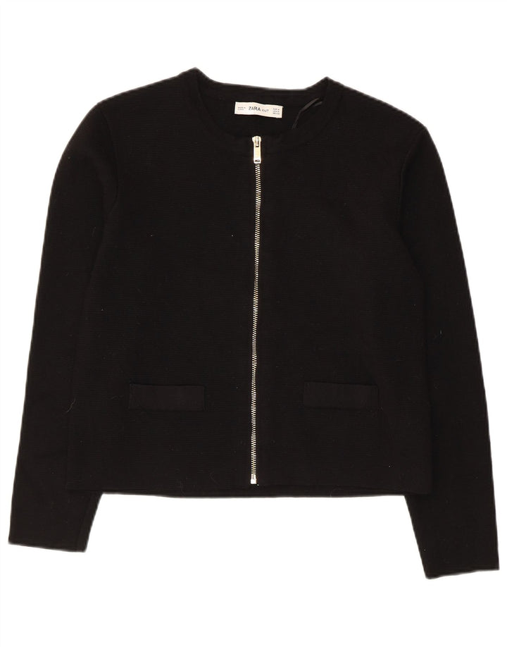 Suéter cardigã feminino Zara Reino Unido 12 viscose preta média