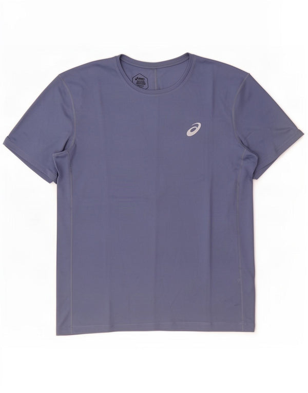 Camiseta masculina Asics Top grande poliéster azul marinho
