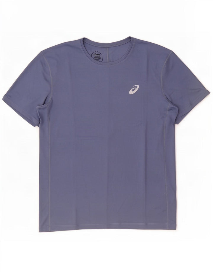 Camiseta masculina Asics Top grande poliéster azul marinho
