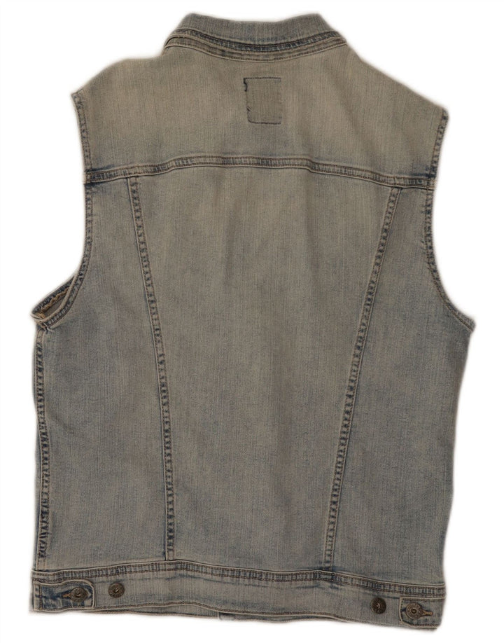 Rifle Mens Denim Gilet UK 38 Algodão Azul Médio