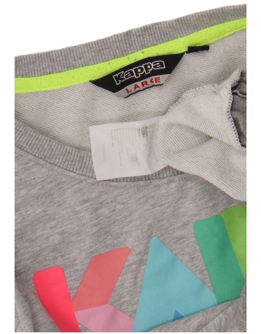 Suéter gráfico feminino Kappa Reino Unido 14 grande algodão cinza