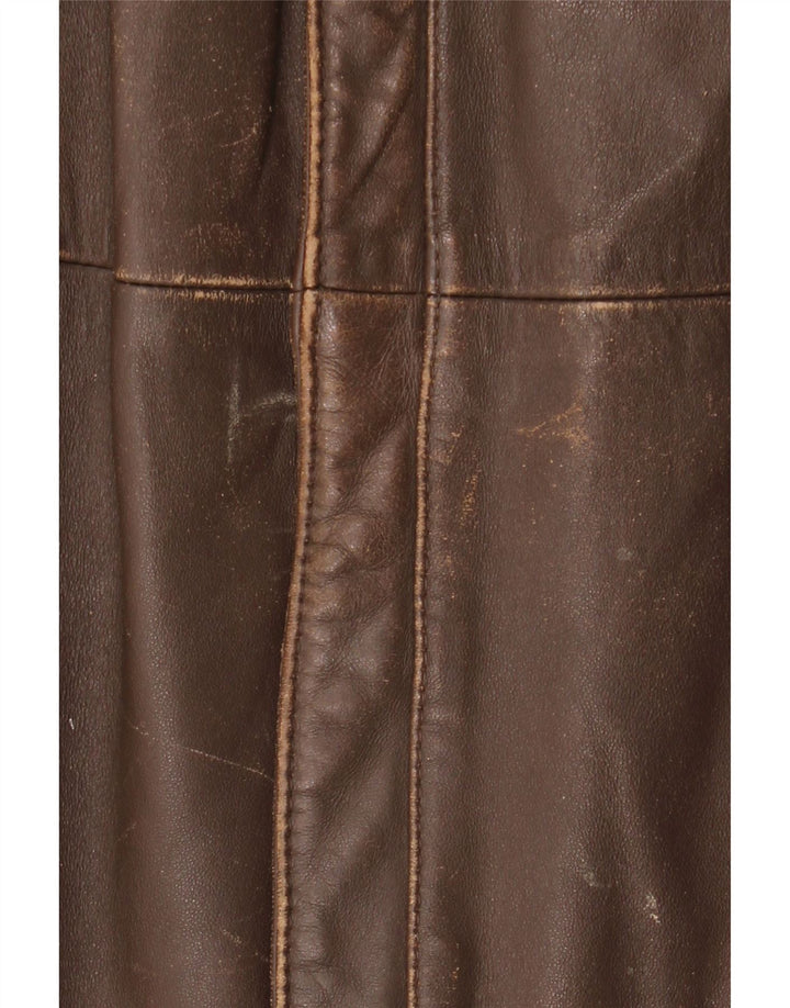 Jaqueta de couro masculina vintage IT 52 XL couro marrom