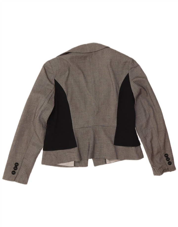 Jaqueta blazer feminina Marks & Spencer UK 14 grande bloco cinza