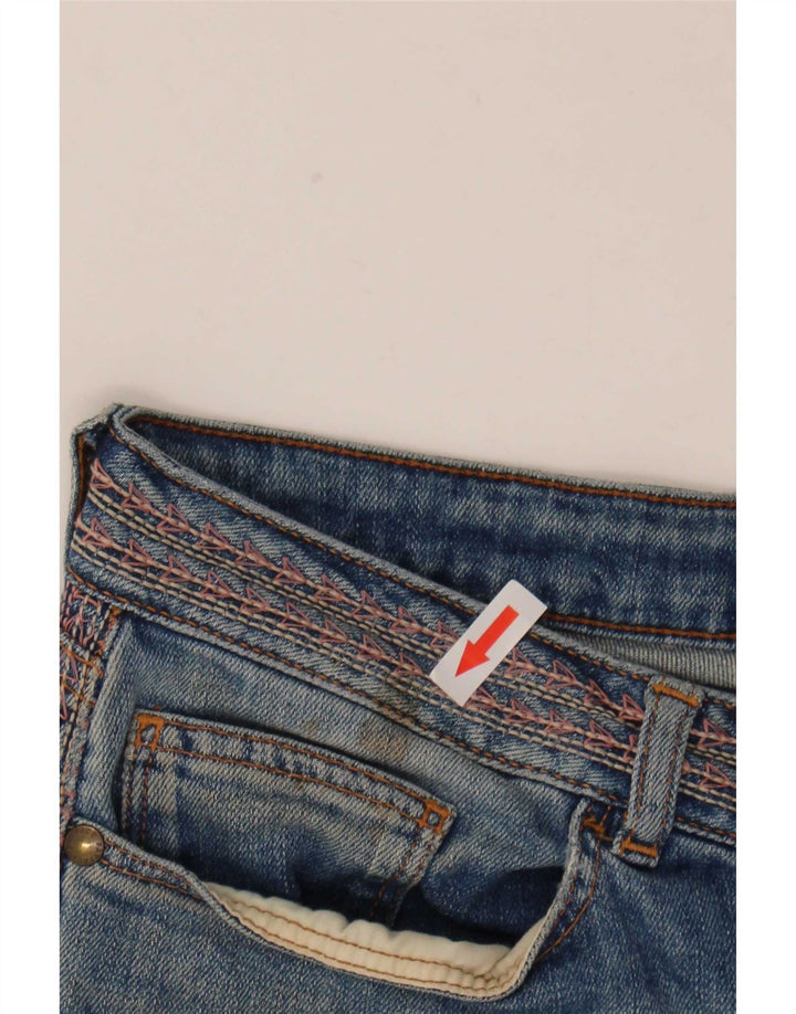 Shorts jeans feminino Fat Face UK 10 pequeno W30 algodão azul