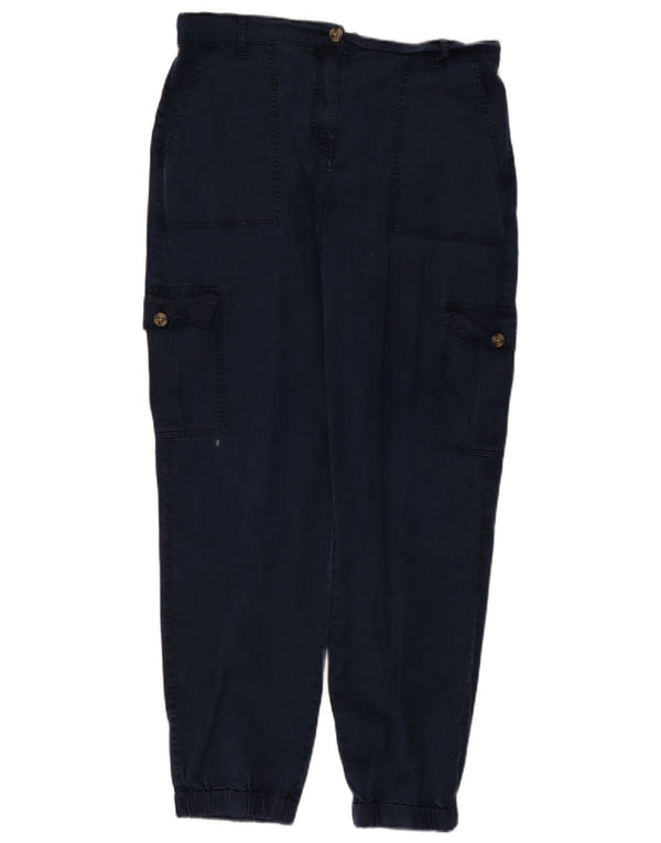 Calça jogger feminina Marks & Spencer UK 14 grande W34 L29 azul marinho