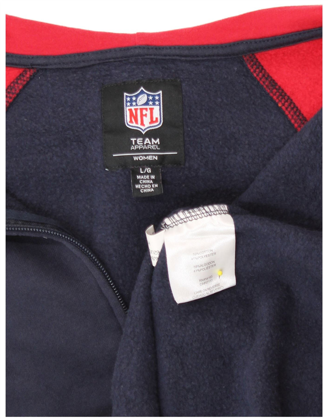 NFL TEAM APPAREL Suéter feminino com capuz e zíper Reino Unido 16 grande azul marinho