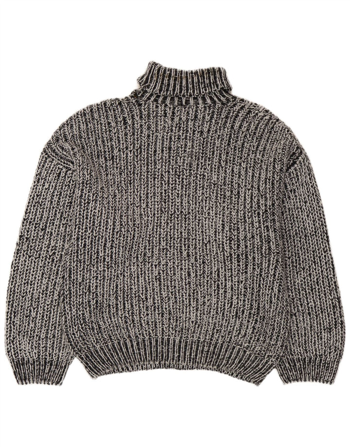 Suéter masculino vintage com gola redonda XL cinza