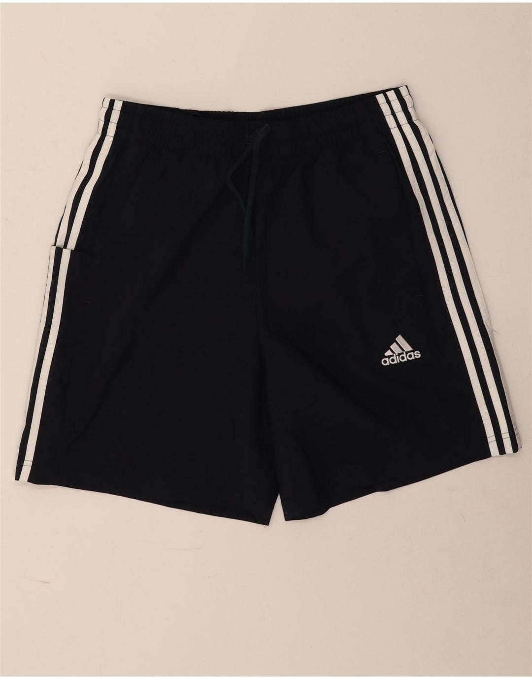 Shorts esportivos masculinos Adidas médio azul marinho poliéster