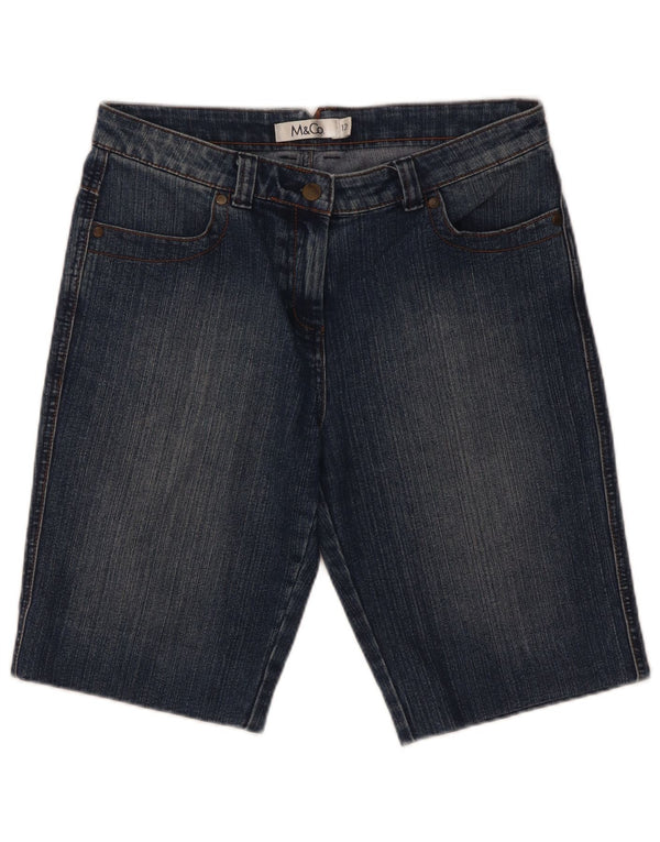 Shorts jeans feminino M&Co UK 12 médio W32 algodão azul